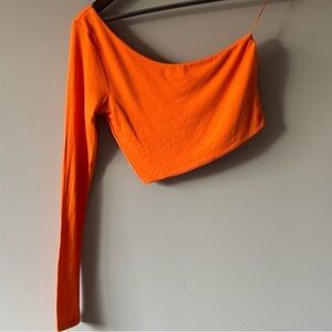Orange Asymmetrical One-Shoulder Top